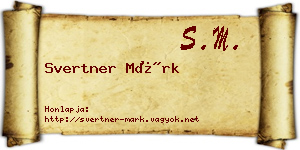 Svertner Márk névjegykártya