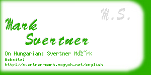 mark svertner business card